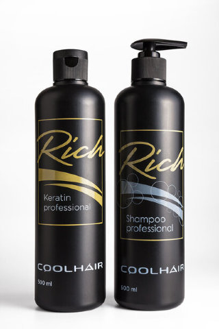 Набор 2в1- Кератиновое выпрямление Rich, 500 мл (до 12ти процедур) 1 Представляем Вам инновационный продукт от российской марки Cool Hair!

Кератиновое выпрямление RICH - подходит для всех типов волос, в том числе азиатского волоса.

Кератин Rich PINK отличается от кератина RICH тем, что избавляет светлые волосы от желтизны и придает волосам эффект жемчужного блеска.