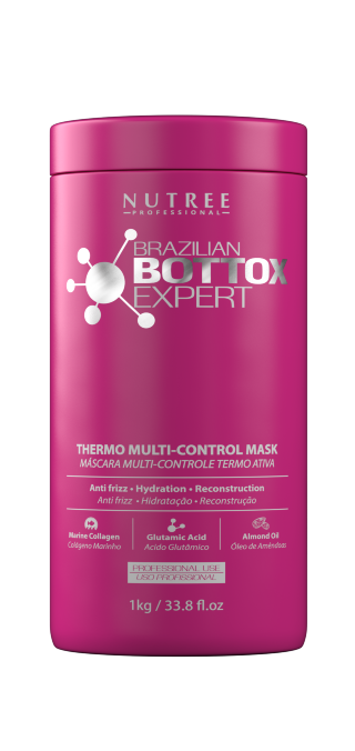 Ботокс для волос Brazilian Bottox Expert, 250 мл. или 1000 мл. (до 25-ти процедур) это инъекции красоты, которые действуют на клеточном уровне, заполняя структуру волоса, восстанавливая и возвращая ему эластичность, прочность, блеск и объем. 
Обладая уникальной формулой состава, включающей Морской Коллаген и Глютаминовую кислоту с силой Миндального масла, бразильский Bottox Expert был разработан, чтобы восстановить поврежденные волосы, подверженные ежедневной агрессии окружающей среды. Bottox Expert обеспечивает глубокое увлажнение и питание волос, разглаживает их и придает волосам неповторимый блеск. 